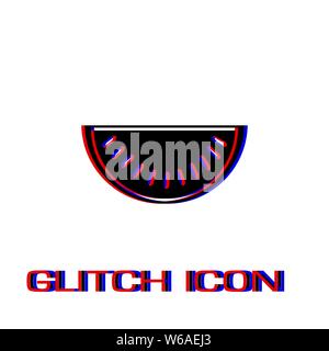Wassermelone Symbol flach. Einfache Piktogramm-Glitch Wirkung. Vector illustration symbol Stock Vektor