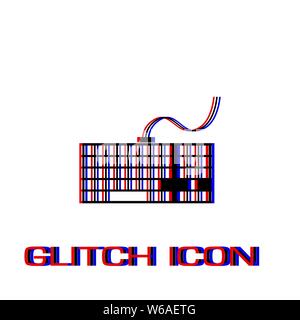 Symbol Tastatur flach. Einfache Piktogramm-Glitch Wirkung. Vector illustration symbol Stock Vektor