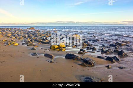 Raue Pazifikküste Uferlandschaft China Beach Landschaft, Juan De Fuca Marine Wanderweg Vancouver Island Pacific Northwest BC Kanada Stockfoto