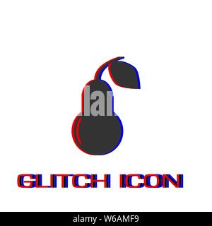 Pear-Symbol. Einfache Piktogramm-Glitch Wirkung. Vector illustration symbol Stock Vektor