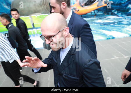 Englisch Schauspieler Jason Statham besucht eine Pressekonferenz für neuen Film "Meg" in Shanghai, China, 17. Juni 2018. Stockfoto