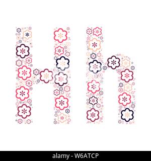 Buchstabe des Alphabets von farbigen Blumen positive Spaß mozaykoy. Vektorschrift Abbildung. Stock Vektor