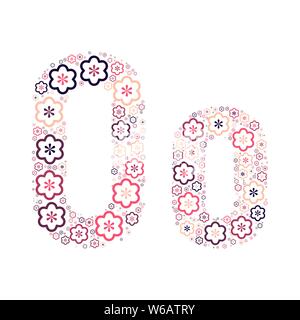 Buchstabe des Alphabets von farbigen Blumen positive Spaß mozaykoy. Vektorschrift Abbildung. Stock Vektor