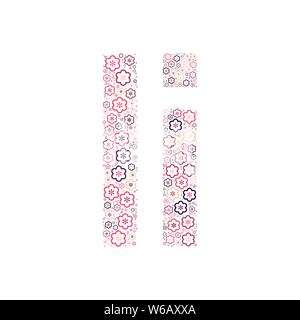 Buchstabe des Alphabets von farbigen Blumen positive Spaß mozaykoy. Vektorschrift Abbildung. Stock Vektor