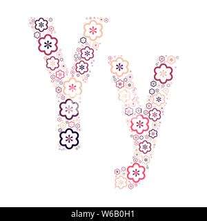 Buchstabe des Alphabets von farbigen Blumen positive Spaß mozaykoy. Vektorschrift Abbildung. Stock Vektor