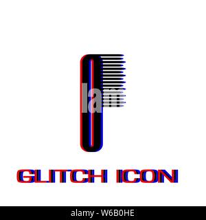 Kamm Symbol flach. Einfache Piktogramm-Glitch Wirkung. Vector illustration symbol Stock Vektor