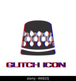 Fingerhut Symbol flach. Einfache Piktogramm-Glitch Wirkung. Vector illustration symbol Stock Vektor