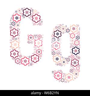 Buchstabe des Alphabets von farbigen Blumen positive Spaß mozaykoy. Vektorschrift Abbildung. Stock Vektor
