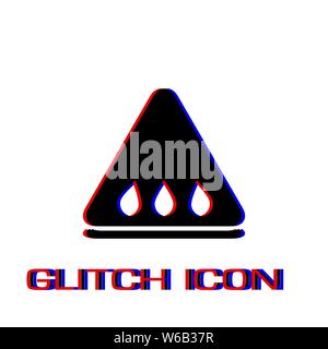 Wassermelone slice Symbol flach. Einfache Piktogramm-Glitch Wirkung. Vector illustration symbol Stock Vektor