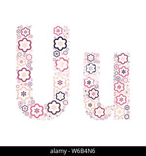 Buchstabe des Alphabets von farbigen Blumen positive Spaß mozaykoy. Vektorschrift Abbildung. Stock Vektor