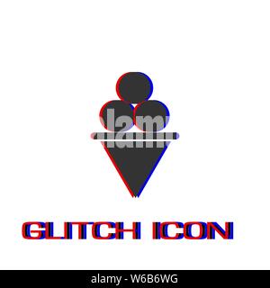 Eis Symbol flach. Einfache Piktogramm-Glitch Wirkung. Vector illustration symbol Stock Vektor