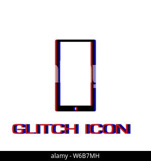 Mobile gadget Symbol flach. Einfache Piktogramm-Glitch Wirkung. Vector illustration symbol Stock Vektor