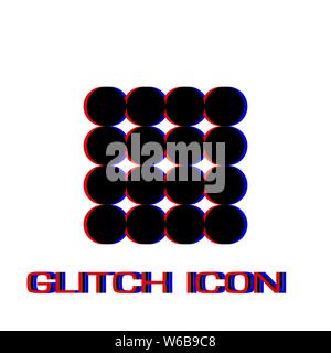 Magnetische Kugeln Symbol flach. Einfache Piktogramm-Glitch Wirkung. Vector illustration symbol Stock Vektor
