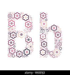 Buchstabe des Alphabets von farbigen Blumen positive Spaß mozaykoy. Vektorschrift Abbildung. Stock Vektor
