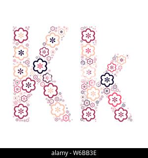 Buchstabe des Alphabets von farbigen Blumen positive Spaß mozaykoy. Vektorschrift Abbildung. Stock Vektor