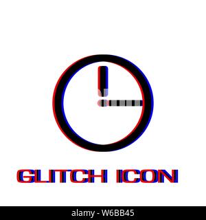 Laufe der Zeit Symbol flach. Einfache Piktogramm-Glitch Wirkung. Vector illustration symbol Stock Vektor