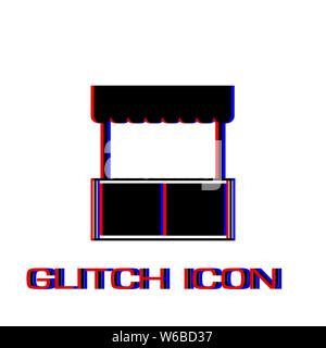 Kiosk Symbol flach. Einfache Piktogramm-Glitch Wirkung. Vector illustration symbol Stock Vektor