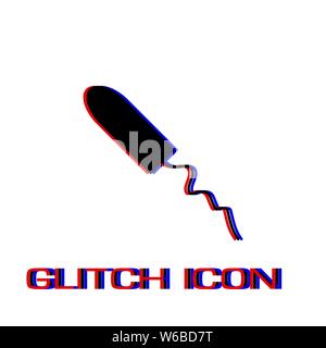 Tampon Symbol flach. Einfache Piktogramm-Glitch Wirkung. Vector illustration symbol Stock Vektor