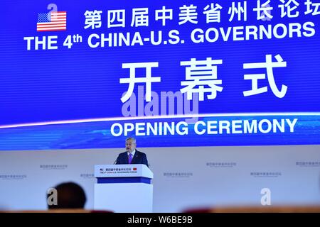 Terry Edward Branstad, Botschafter der Vereinigten Staaten nach China, nimmt an der Eröffnung der 4. China-USA Governors' Forum in Chengdu City, so Stockfoto