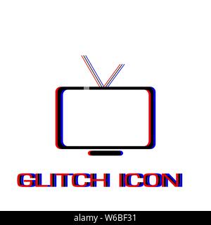 Tv-Symbol. Einfache Piktogramm-Glitch Wirkung. Vector illustration symbol Stock Vektor