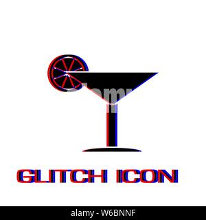 Cocktail Symbol flach. Einfache Piktogramm-Glitch Wirkung. Vector illustration symbol Stock Vektor