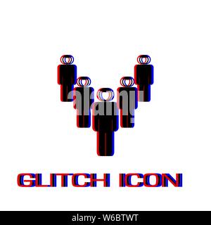 Die Gesellschaft von Menschen Symbol flach. Einfache Piktogramm-Glitch Wirkung. Vector illustration symbol Stock Vektor