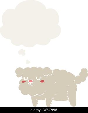 Cartoon Hund mit dachte Blase im Retro Stil Stock Vektor