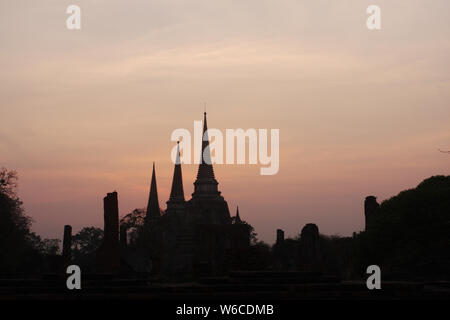 Wat Phra Sri Sanphet in der historischen Stadt Ayutthaya, Thailand. Stockfoto