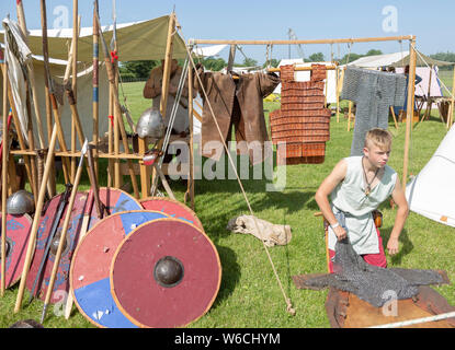 Stonham Scheunen Geschichte lebendig, Lebendige Geschichte, Suffolk, England, Großbritannien 2019 Stockfoto