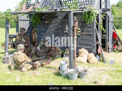 Stonham Scheunen Geschichte lebendig, Lebendige Geschichte, Suffolk, England, Großbritannien 2019 Stockfoto