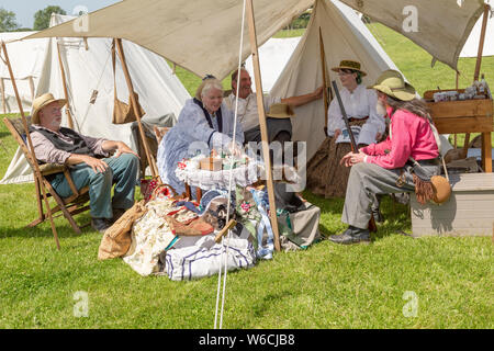 Stonham Scheunen Geschichte lebendig, Lebendige Geschichte, Suffolk, England, Großbritannien 2019 Stockfoto