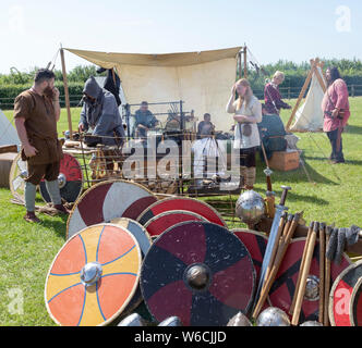 Stonham Scheunen Geschichte lebendig, Lebendige Geschichte, Suffolk, England, Großbritannien 2019 Stockfoto