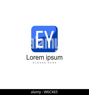 Erste EY logo Vorlage mit modernen Rahmen. Minimalistische schreiben EY logo Vector Illustration Design Stock Vektor