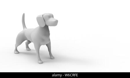 3D Computer renderings mehrere Ansichten eines kleinen Hund in Weiß studio Hintergrund isoliert Stockfoto