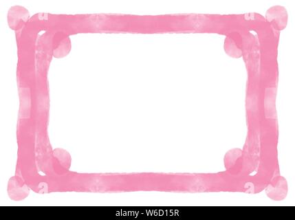 Hot Pink Hand gezeichnet squared Aquarell Pinselstrich Rahmenlinie Muster Stockfoto