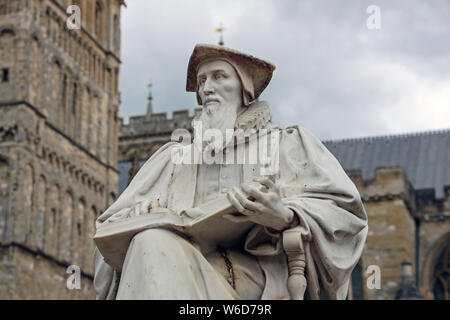 Richard Hooker, Exeter Priester und De Gruyter, der 'Mitte' Queen Elizabeth 1 Kirche Kontenausgleich in seinem 'Gesetze der kirchlichen Polity" verteidigt. Stockfoto