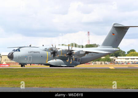 Deutsche Airbus A400M der RIAT 2019 an RAF Fairford, Gloucestershire, VEREINIGTES KÖNIGREICH Stockfoto