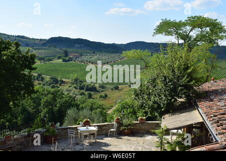 Montefioralle in der Toskana Stockfoto