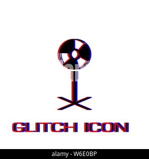 Lüfter, Gebläse, propeller Symbol flach. Einfache Piktogramm-Glitch Wirkung. Vector illustration symbol Stock Vektor