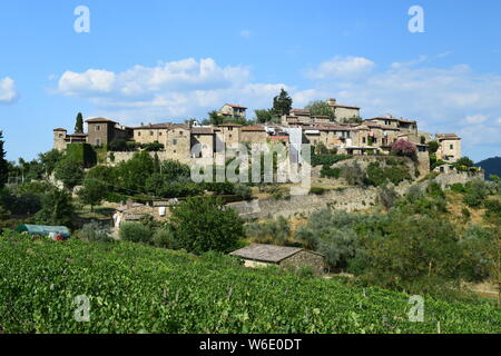 Montefioralle in der Toskana Stockfoto