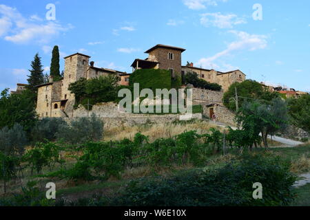 Montefioralle in der Toskana Stockfoto