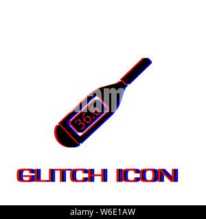 Medizinische Thermometer Symbol flach. Einfache Piktogramm-Glitch Wirkung. Vector illustration symbol Stock Vektor