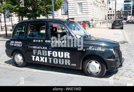 Fab Four Taxi Tour in Liverpool, Großbritannien Stockfoto