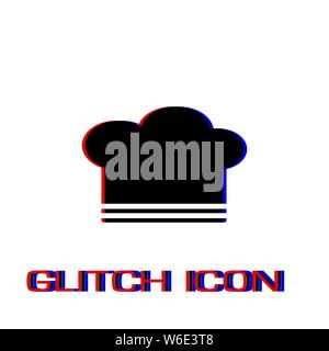 Koch hat Symbol flach. Einfache Piktogramm-Glitch Wirkung. Vector illustration symbol Stock Vektor
