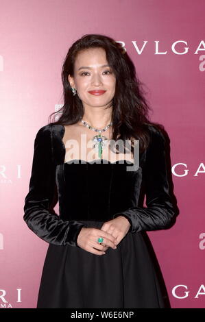 Taiwanesische Schauspielerin Shu Qi Posen an der Bvlgari Festa in Hongkong, China, 27. April 2018. Stockfoto