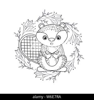 Silhouette von Tieren mit Girlande Hintergrund Stock Vektor