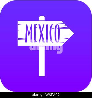 Mexiko Holz- Richtung Pfeil Symbol digital Purple anmelden Stock Vektor