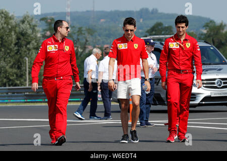 Mogyorod, Ungarn. 01 Aug, 2019. Charles Leclerc der Scuderia Ferrari in der Koppel während des F1 Grand Prix von Ungarn Credit: Marco Canoniero/Alamy leben Nachrichten Stockfoto