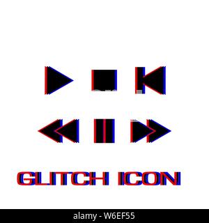 Taste "Musik" Symbol. Einfache Piktogramm-Glitch Wirkung. Vector illustration symbol Stock Vektor