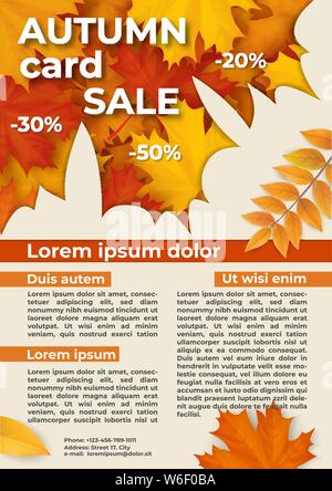 Flyer mit Herbst bieten Rabatte. Stock Vektor